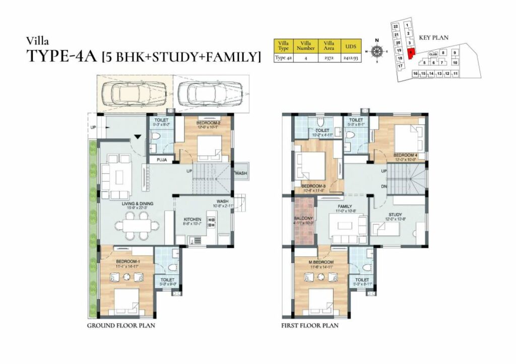 podigai floor plan 5 bhk 2372 Sqft
