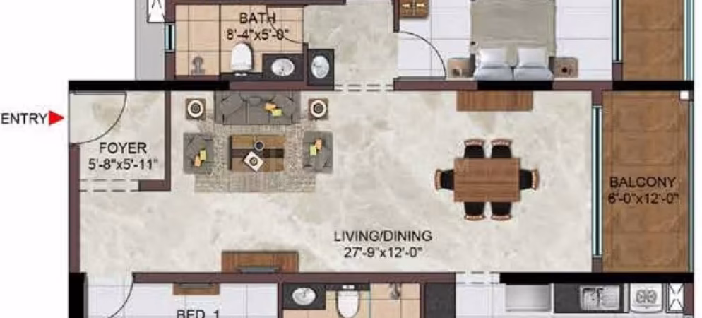 1903 Sqft 3 BHK Floor Plan
