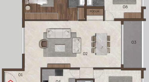 Kirthika Antares 1831Sqft - 3bhk