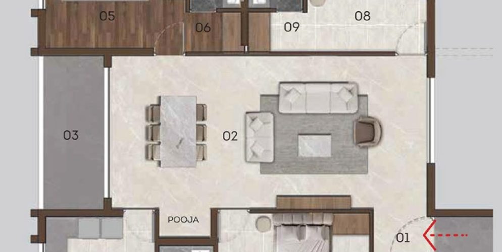 Kirthika Antares 1864 Sqft - 3bhk