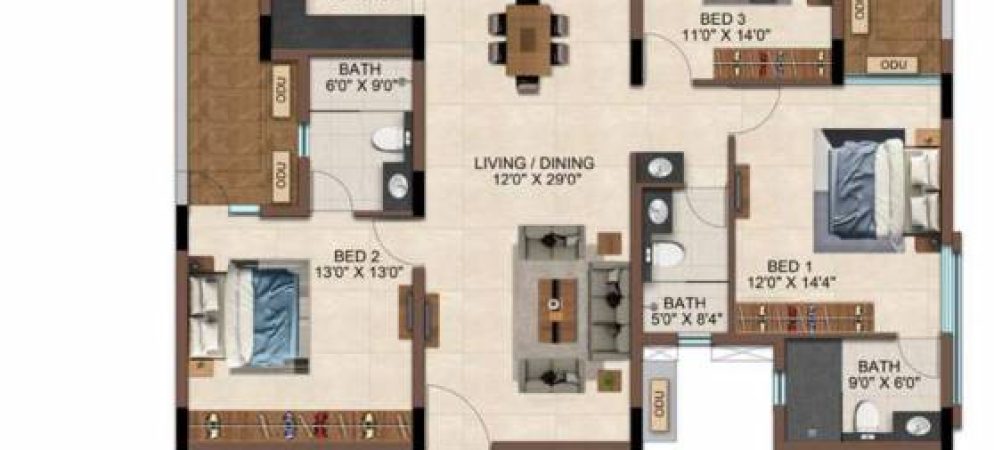 casamia floor plan 3bhk 4