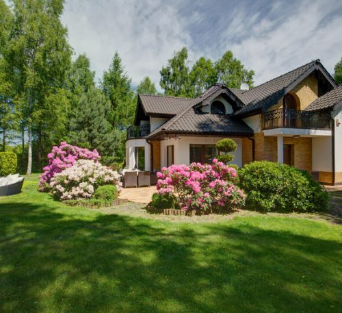 Exterior of detached house with beauty garden