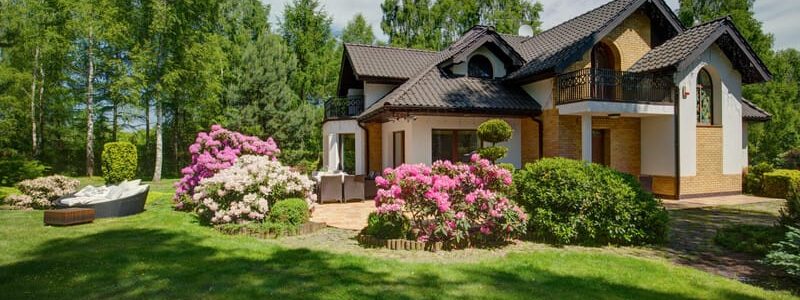 Exterior of detached house with beauty garden