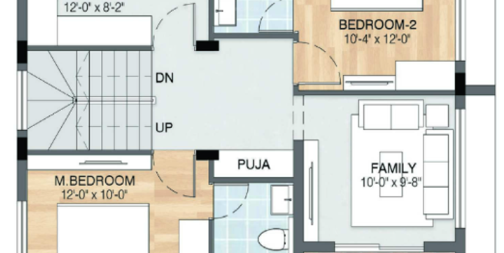 podigai floor plan 3 bhk 1742 Sqft