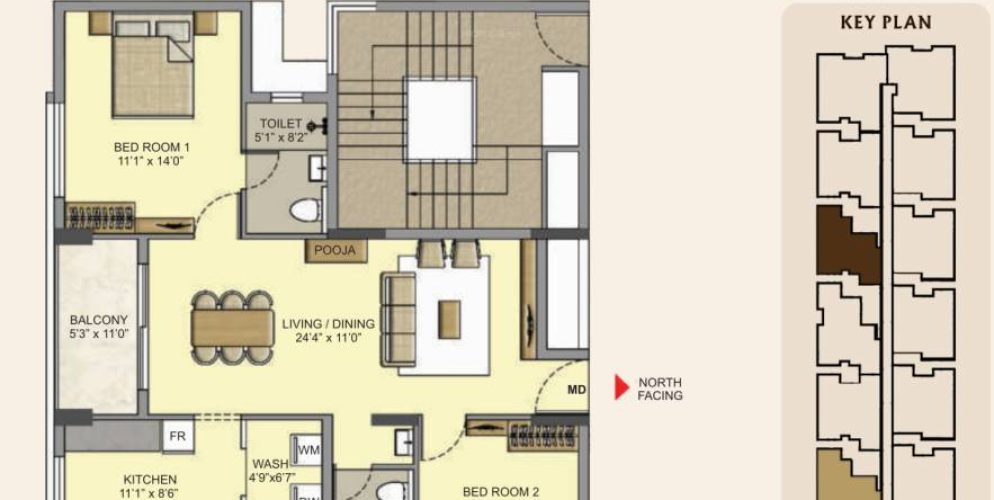prathyangira floor plan 2bhk 1258 Sqft