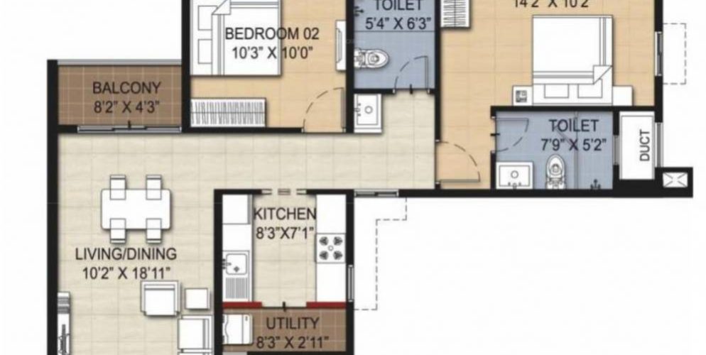 risington 2 floor plan 2bhk 3