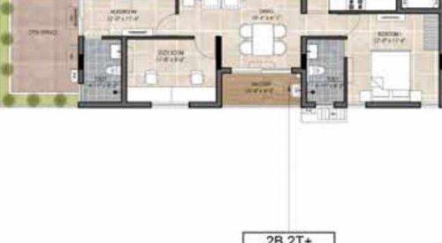 the edge floor plan 2bhk 1197 Sqft