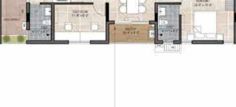 the edge floor plan 2bhk 1203 Sqft