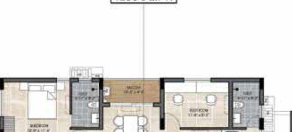 the edge floor plan 2bhk 1206 Sqft