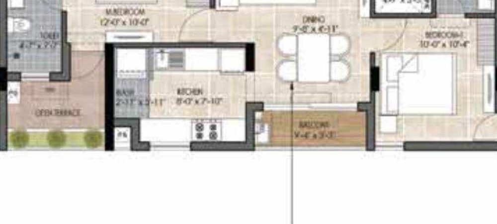 the edge floor plan 2bhk 876 Sqft