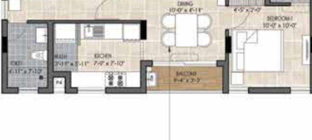 the edge floor plan 2bhk 923 Sqft