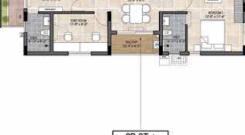 the edge floor plan 3bhk 1205 Sqft