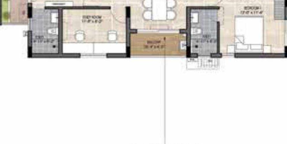 the edge floor plan 3bhk 1205 Sqft