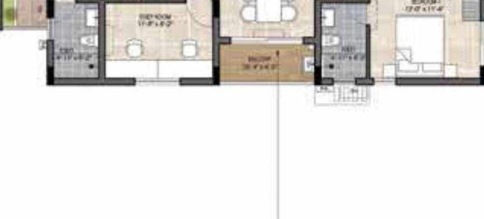 the edge floor plan 3bhk 1205 Sqft
