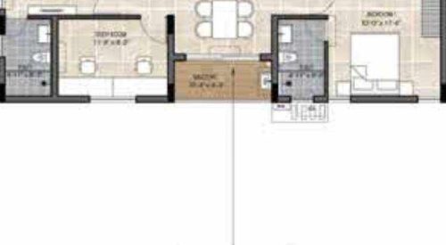 the edge floor plan 3bhk 1208 Sqft