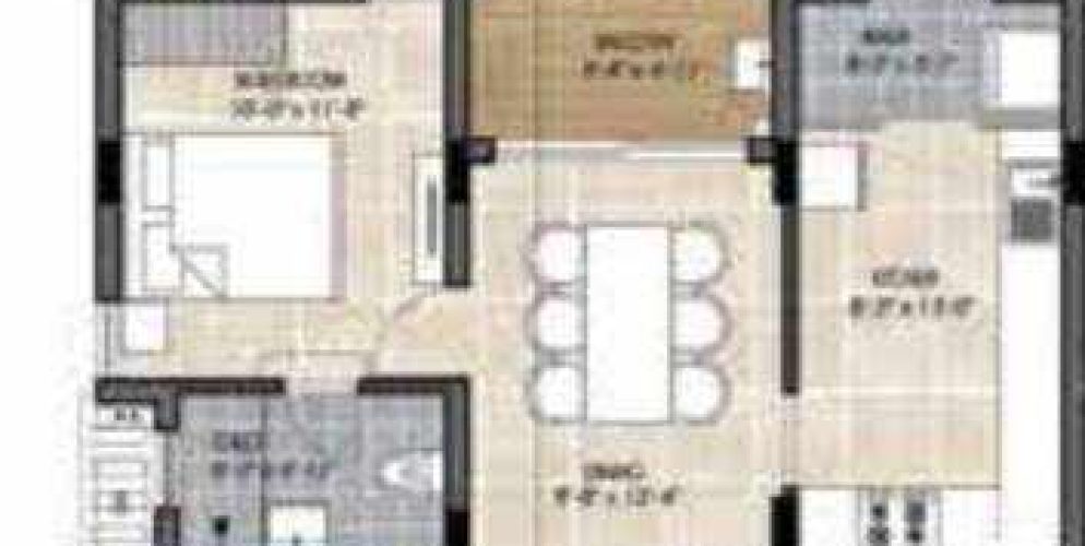 the edge floor plan 3bhk 1446 Sqft