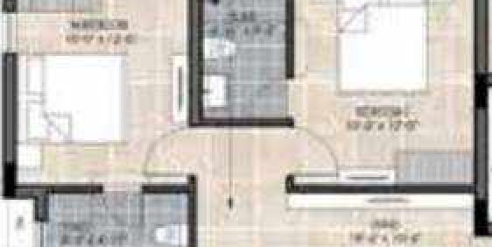 the edge floor plan 3bhk 1447 Sqft