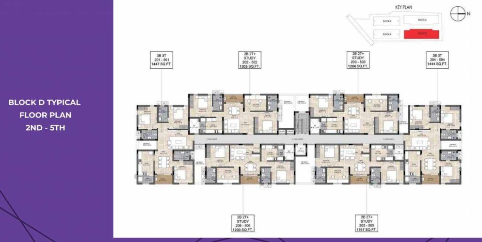 the edge the edge block d cluster plan from 2nd to 5th floor
