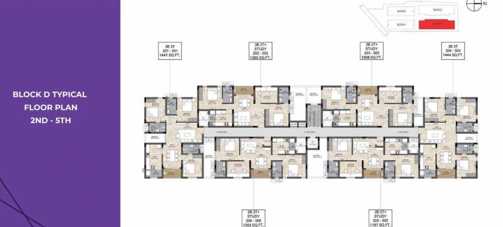 the edge the edge block d cluster plan from 2nd to 5th floor